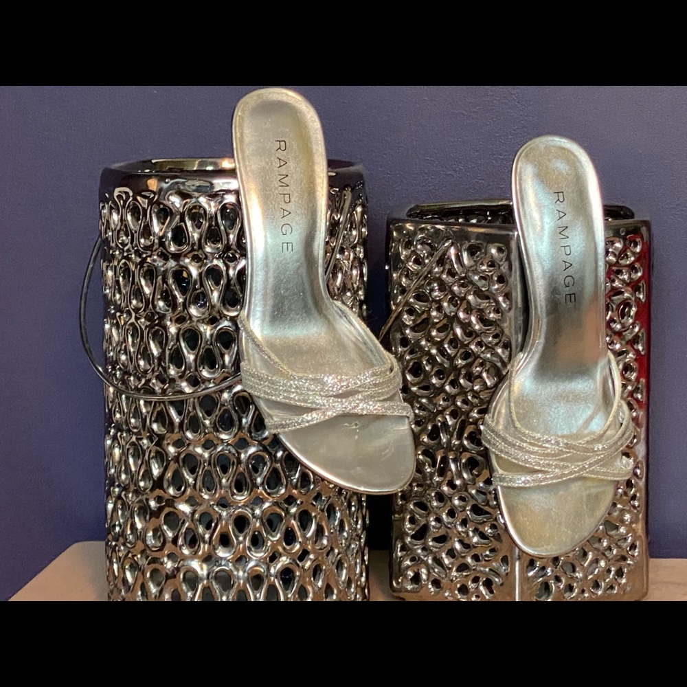 Silver Slide Sandals